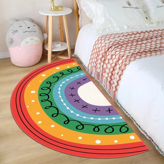 VIKAMA Summer Simple Geometric Anti-Fouling Anti-Static Floor Mats Easy Care Living Room Bedroom Flannel Carpet Home Decoration